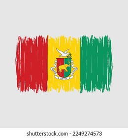 Guinea Flag Brush Vector Illustration