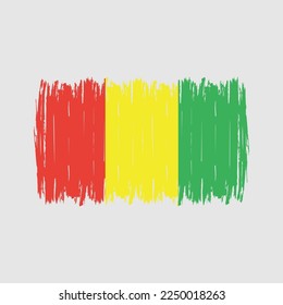Guinea Flag Brush Vector Illustration