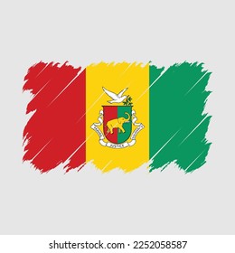 Ilustración del vector del pincel de bandera de Guinea