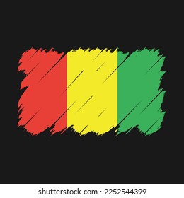 Guinea Flag Brush Vector Illustration