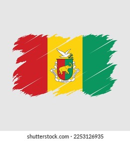 Ilustración del vector del pincel de bandera de Guinea