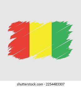 Guinea Flag Brush Vector Illustration