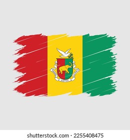 Guinea Flag Brush Vector Illustration