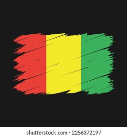 Guinea Flag Brush Vector Illustration