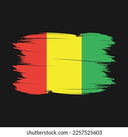Ilustración del vector del pincel de bandera de Guinea