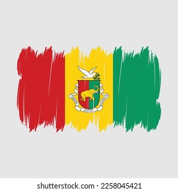 Guinea Flag Brush Vector Illustration