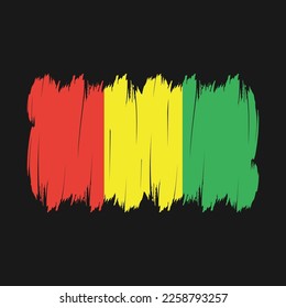 Guinea Flag Brush Vector Illustration