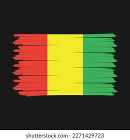 Guinea Flag Brush Vector Illustration