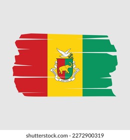 Guinea Flag Brush Vector Illustration