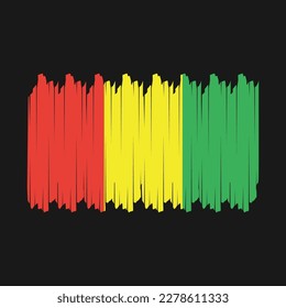 Guinea Flag Brush Vector Illustration