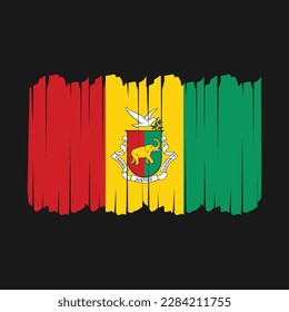 Guinea Flag Brush Vector Illustration