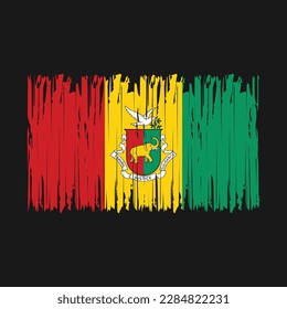 Ilustración del vector del pincel de bandera de Guinea
