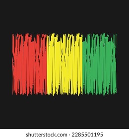 Guinea Flag Brush Vector Illustration