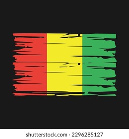 Guinea Flag Brush Vector Illustration