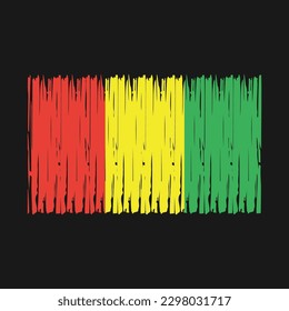 Ilustración del vector del pincel de bandera de Guinea