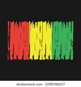 Guinea Flag Brush Vector Illustration