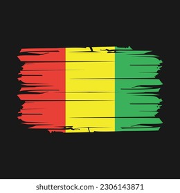 Guinea Flag Brush Vector Illustration