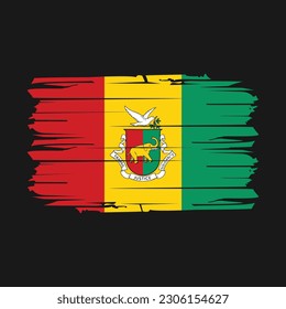 Guinea Flag Brush Vector Illustration