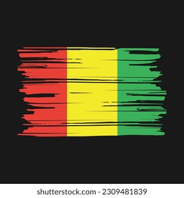 Guinea Flag Brush Vector Illustration