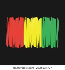 Ilustración del vector del pincel de bandera de Guinea