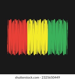 Guinea Flag Brush Vector Illustration