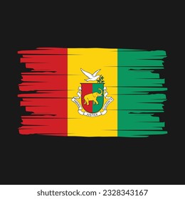 Ilustración del vector del pincel de bandera de Guinea