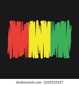 Guinea Flag Brush Vector Illustration