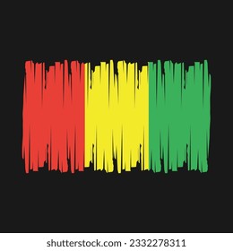 Ilustración del vector del pincel de bandera de Guinea