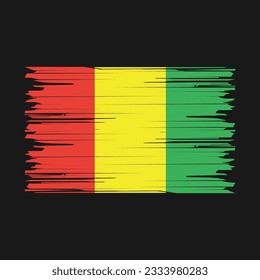 Guinea Flag Brush Vector Illustration
