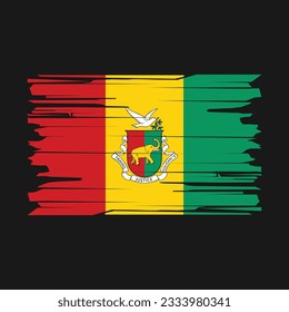 Guinea Flag Brush Vector Illustration