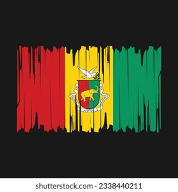 Guinea Flag Brush Vector Illustration