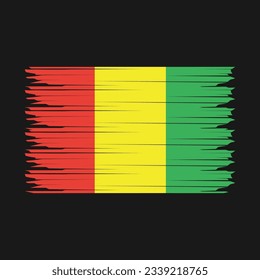 Guinea Flag Brush Vector Illustration