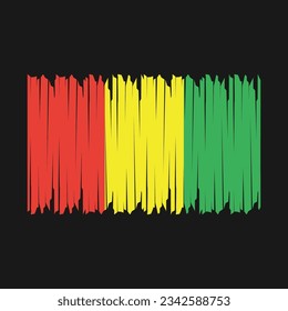 Guinea Flag Brush Vector Illustration