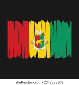 Guinea Flag Brush Vector Illustration