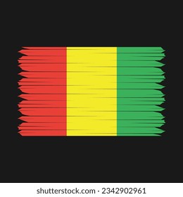 Ilustración del vector del pincel de bandera de Guinea
