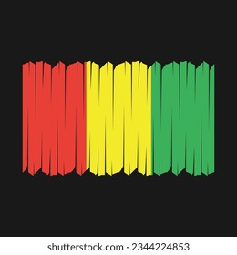 Guinea Flag Brush Vector Illustration