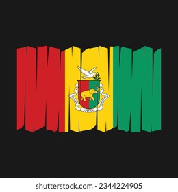 Guinea-Flagge - Vektorgrafik mit Pinselspitze