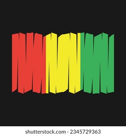 Guinea Flag Brush Vector Illustration