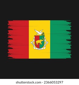 Guinea Flag Brush Vector Illustration