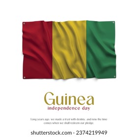 Guinea Flag, Celebrating Independence Day. Abstract waving flag on white background Country Flag.
