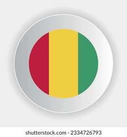 Guinea-Flagge in Kreisform. offizielle Farben und Proportionen korrekt. Vektorgrafik. eps10.