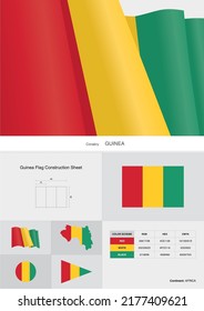 guinea flag consruction sheet vector