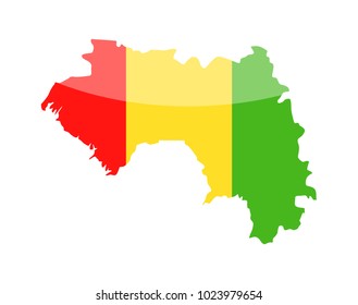 Guinea Flag Country Contour Vector Icon - Illustration