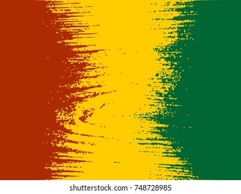 Guinea flag design concept. Flag textured by grungy wood pattern. Image relative to travel and politic themes