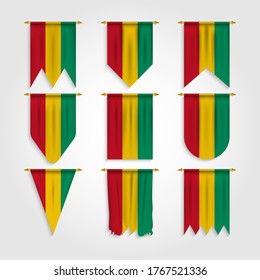 Guinea flag in different shapes, Flag of Guinea in various shapes	
