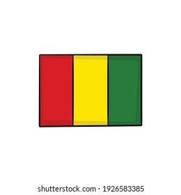Guinea flag in drawing style isolated vector. Hand drawn object illustration for your presentation, teaching materials or others.