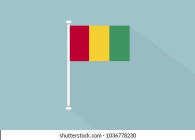 Guinea flag with flagpole,vector illustration