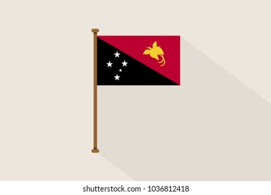Guinea flag with flagpole,vector illustration