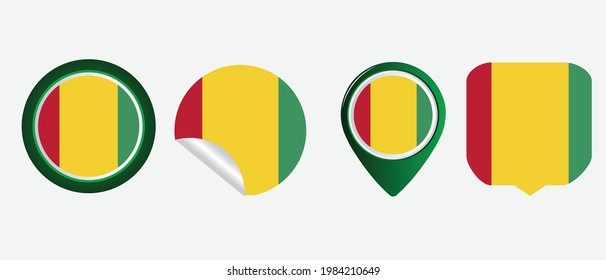 Bandera de Guinea. ilustración vectorial de símbolo de icono plano