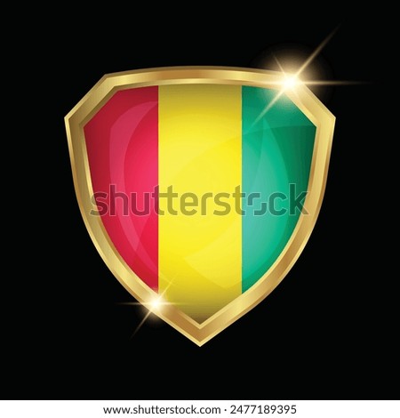 Guinea Flag Golden Shield Logo